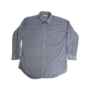 Eileen Fisher Gray Button-Front Tunic Shirt